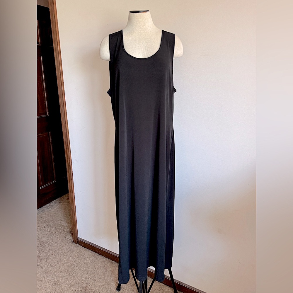 BOSTON PROPER Black Sleeveless Maxi Dress XL NWOT